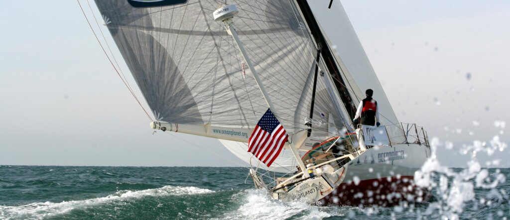 Oceanplanet boat sailing on the open ocean